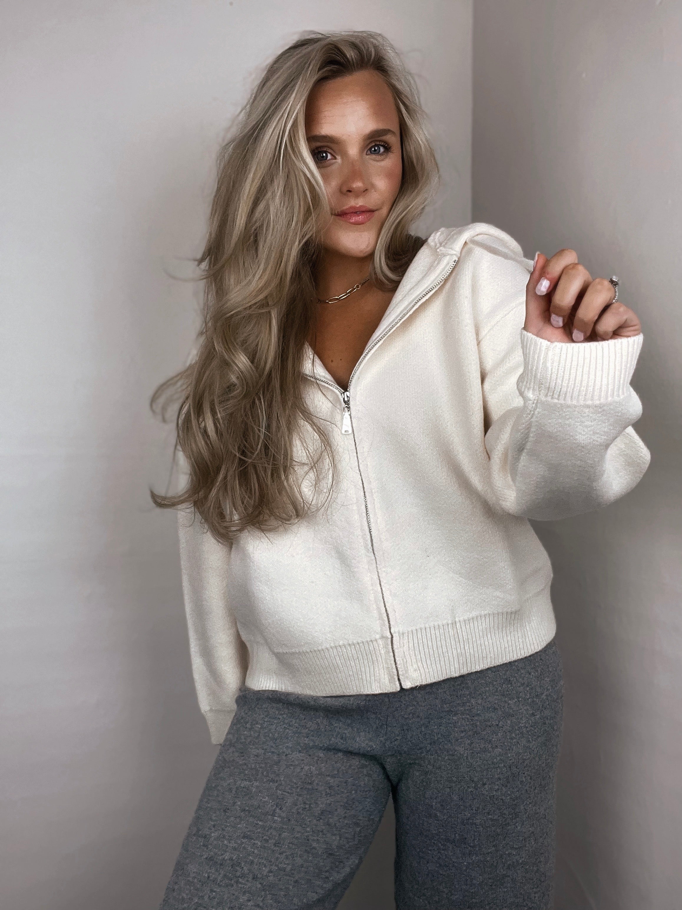 At Ease Knit Zip Up Jacket