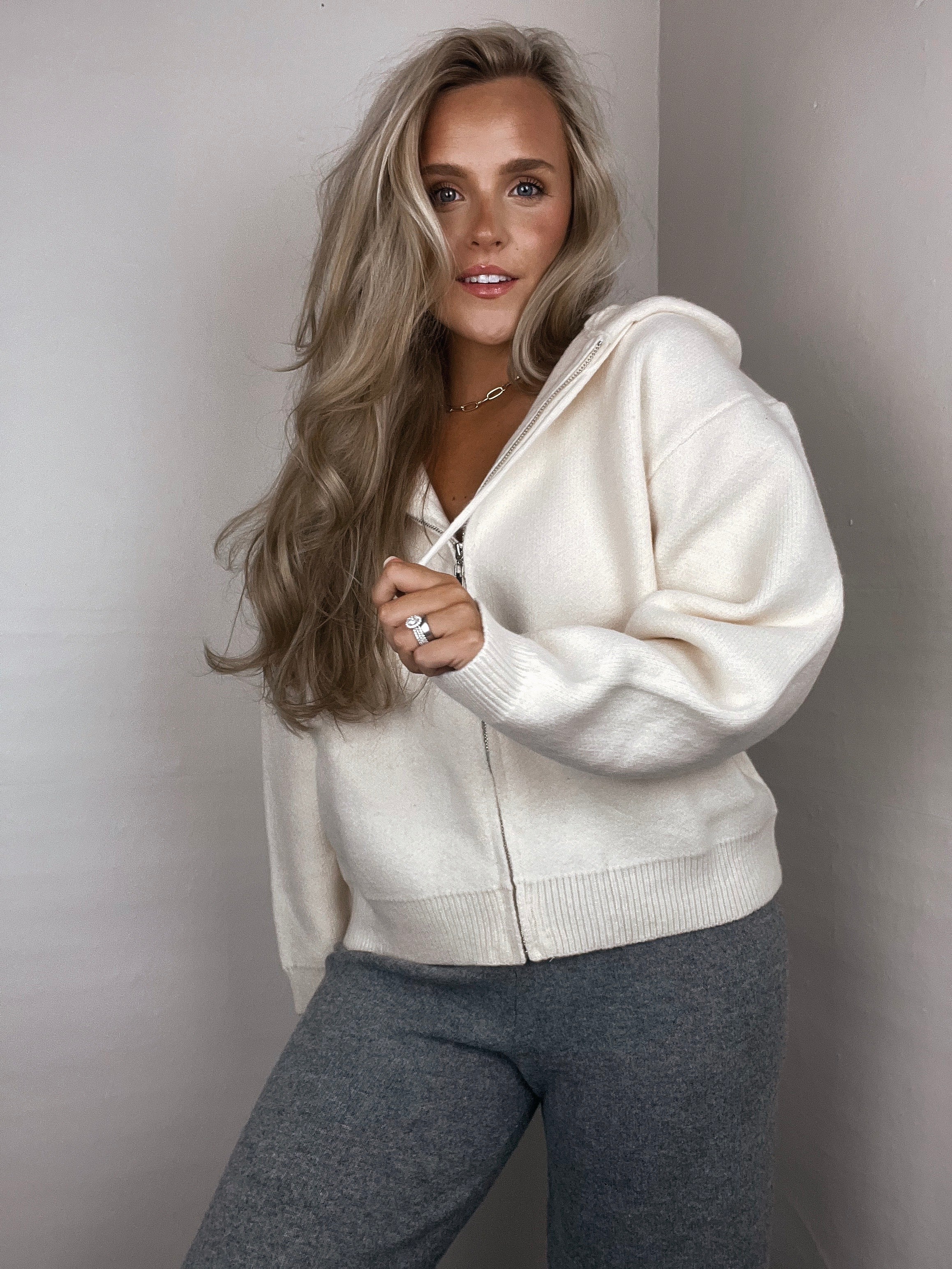 At Ease Knit Zip Up Jacket