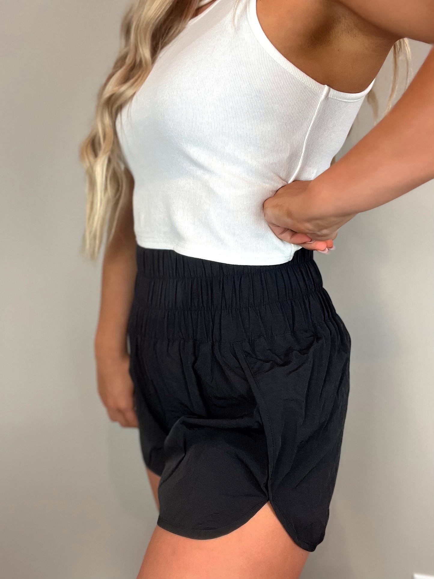 Smocked Waistband Running Shorts