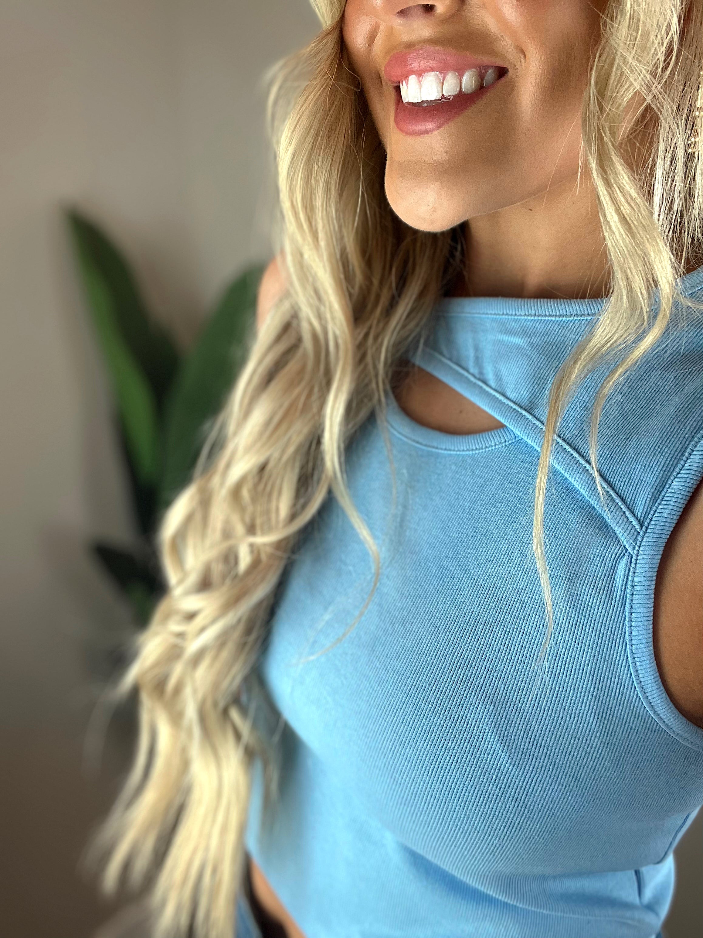 Girls Just Wanna Have Fun Cutout Tank