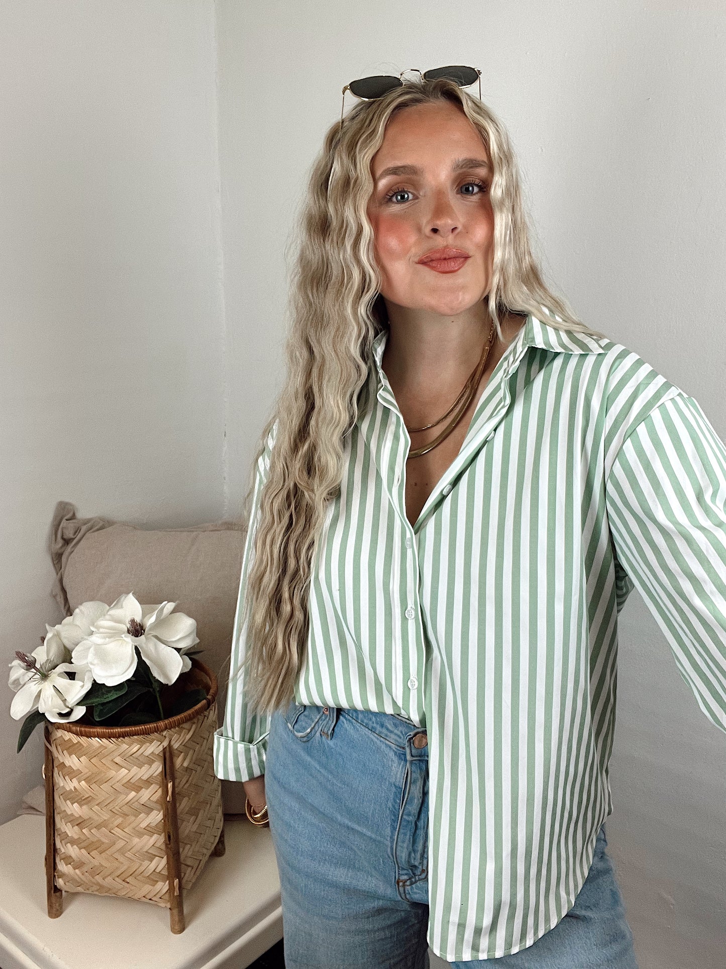 Cabana Shores Button Up - Green