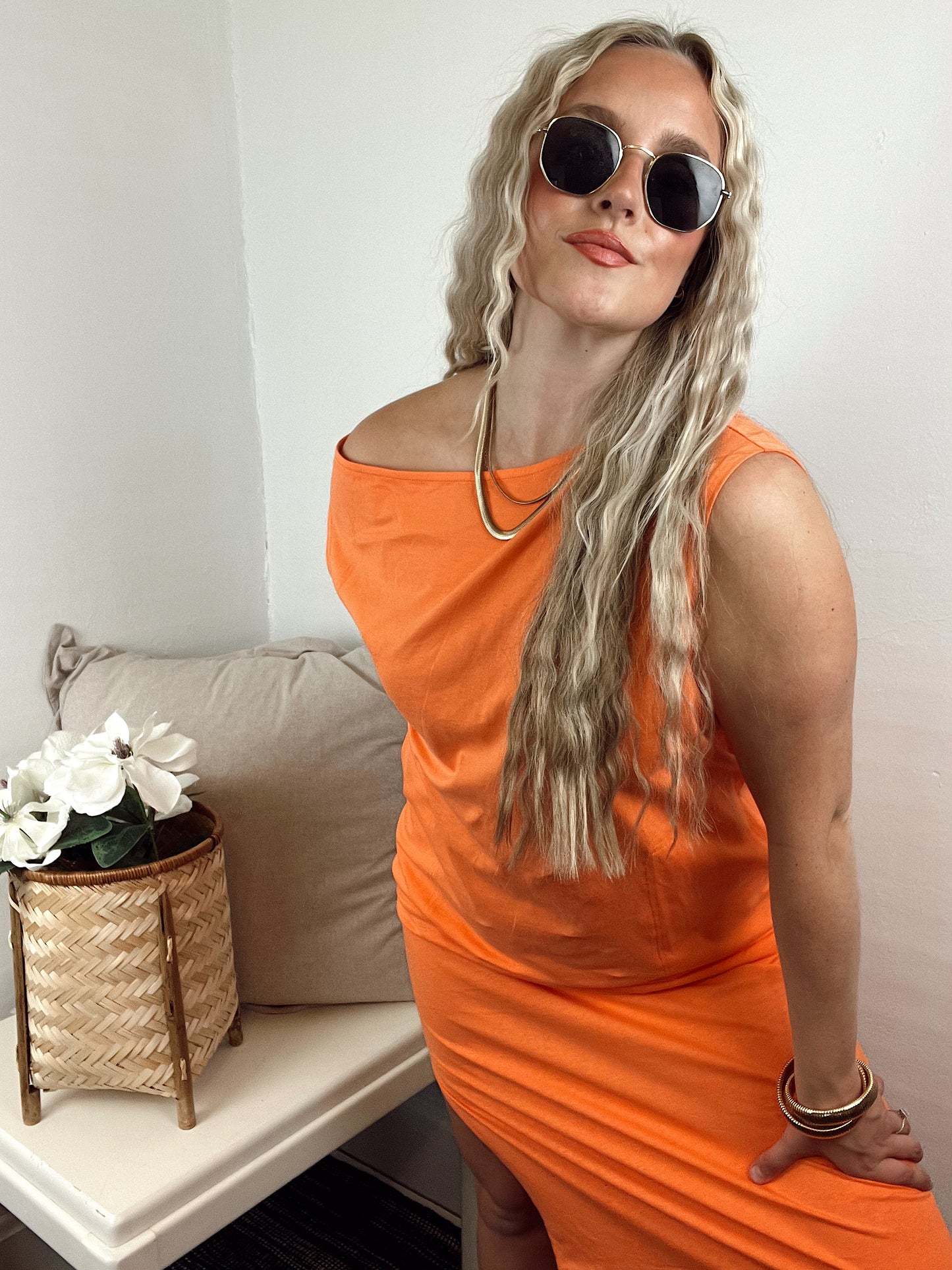 Alina Dress - Sunset Orange