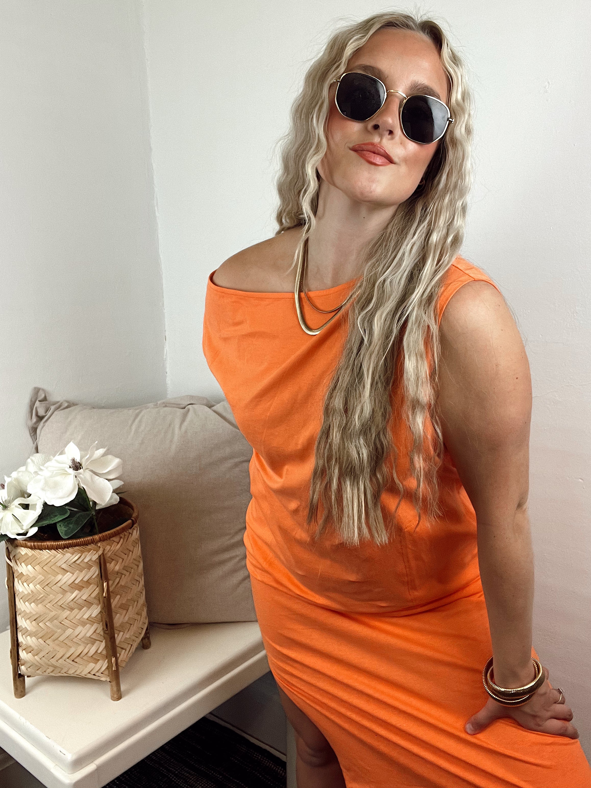 Alina Dress - Sunset Orange