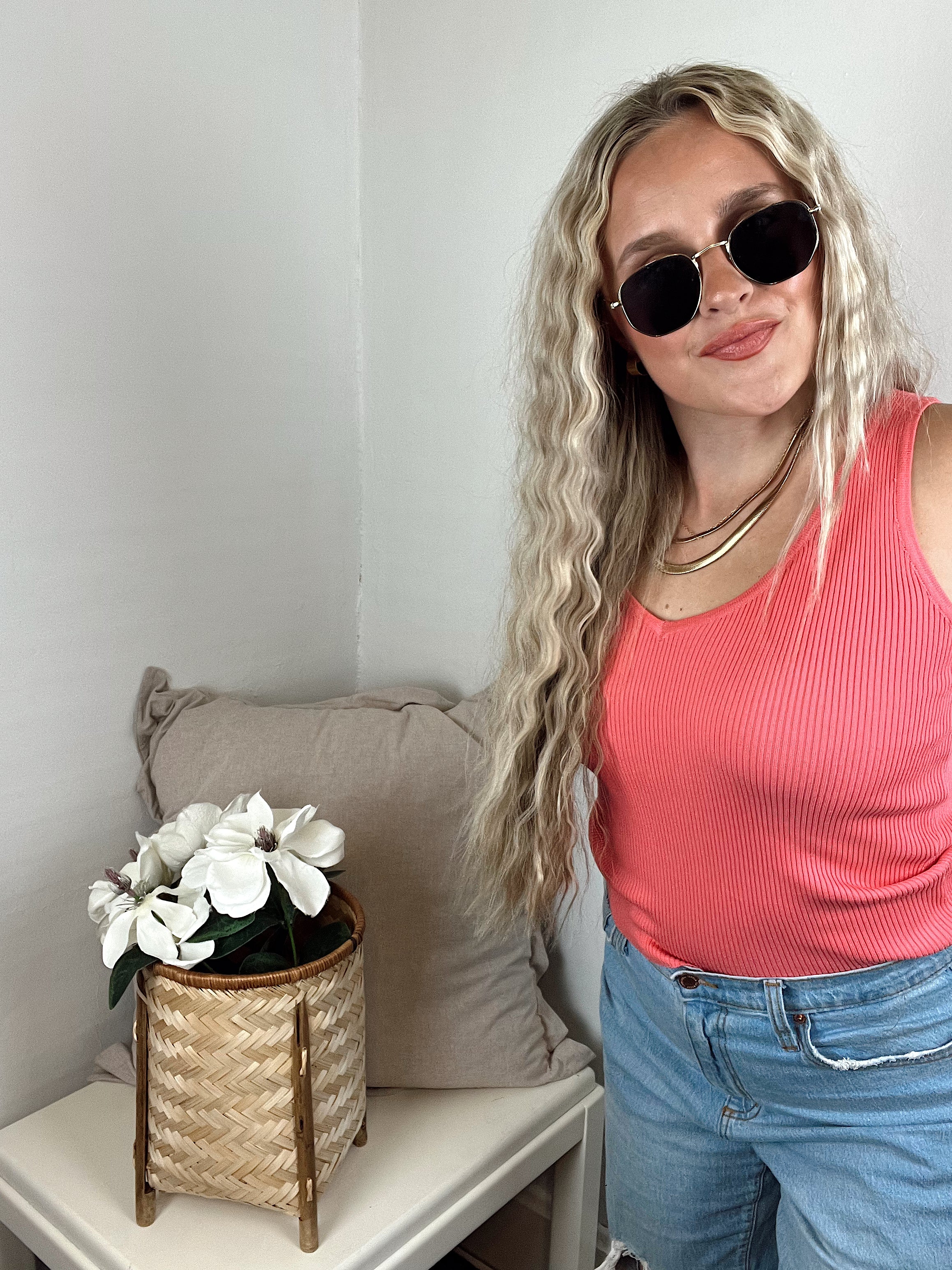Nadine Tank Top - Coral