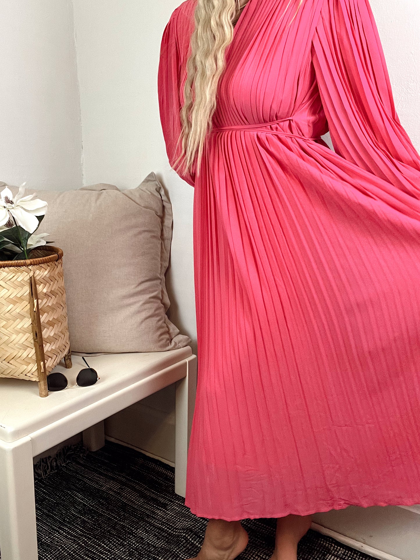 Pink Moments Pleated Dress