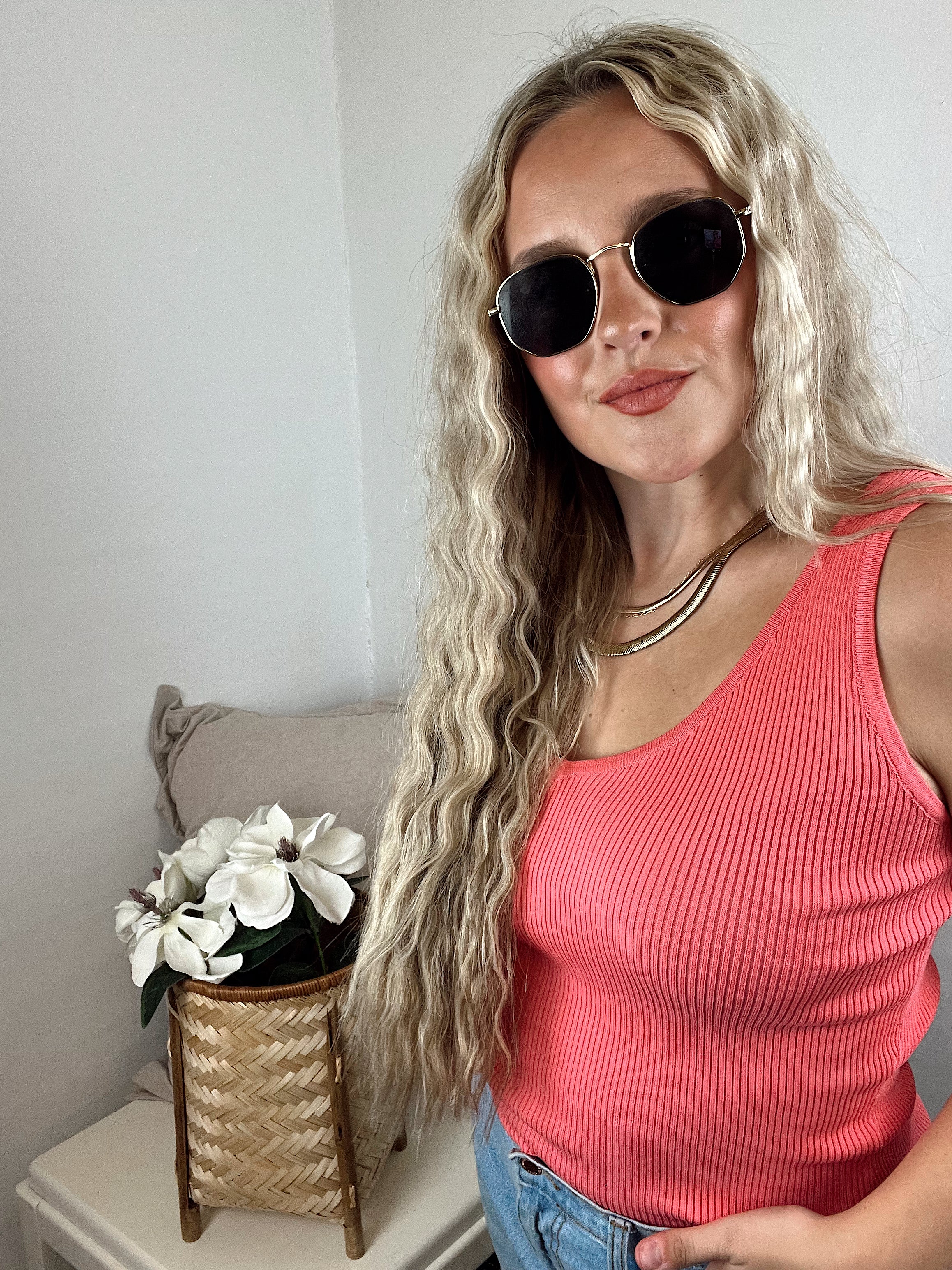 Nadine Tank Top - Coral