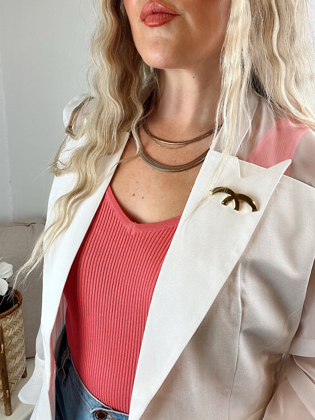 Pure Glam Frosted White Blazer