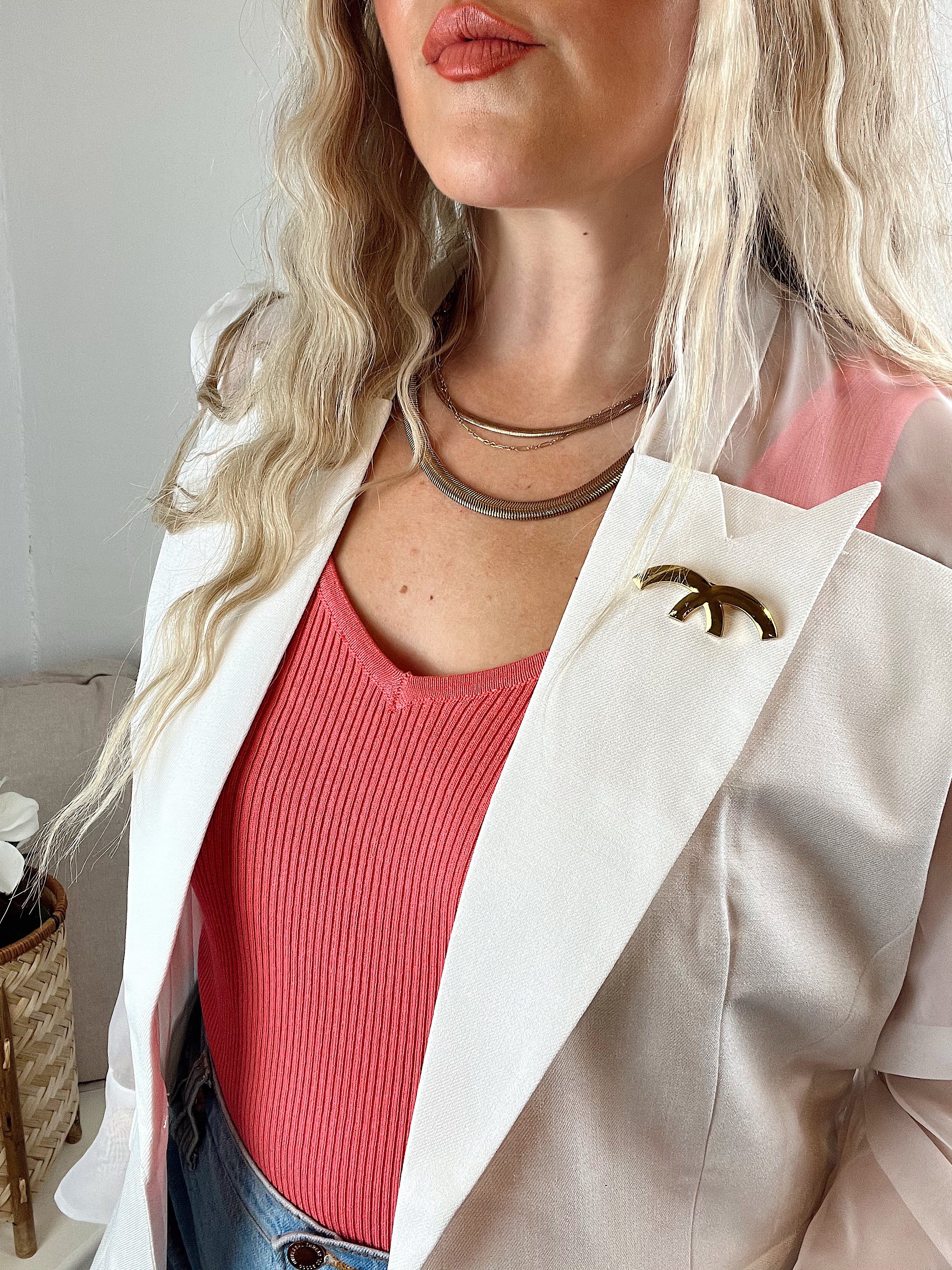 Pure Glam Frosted White Blazer