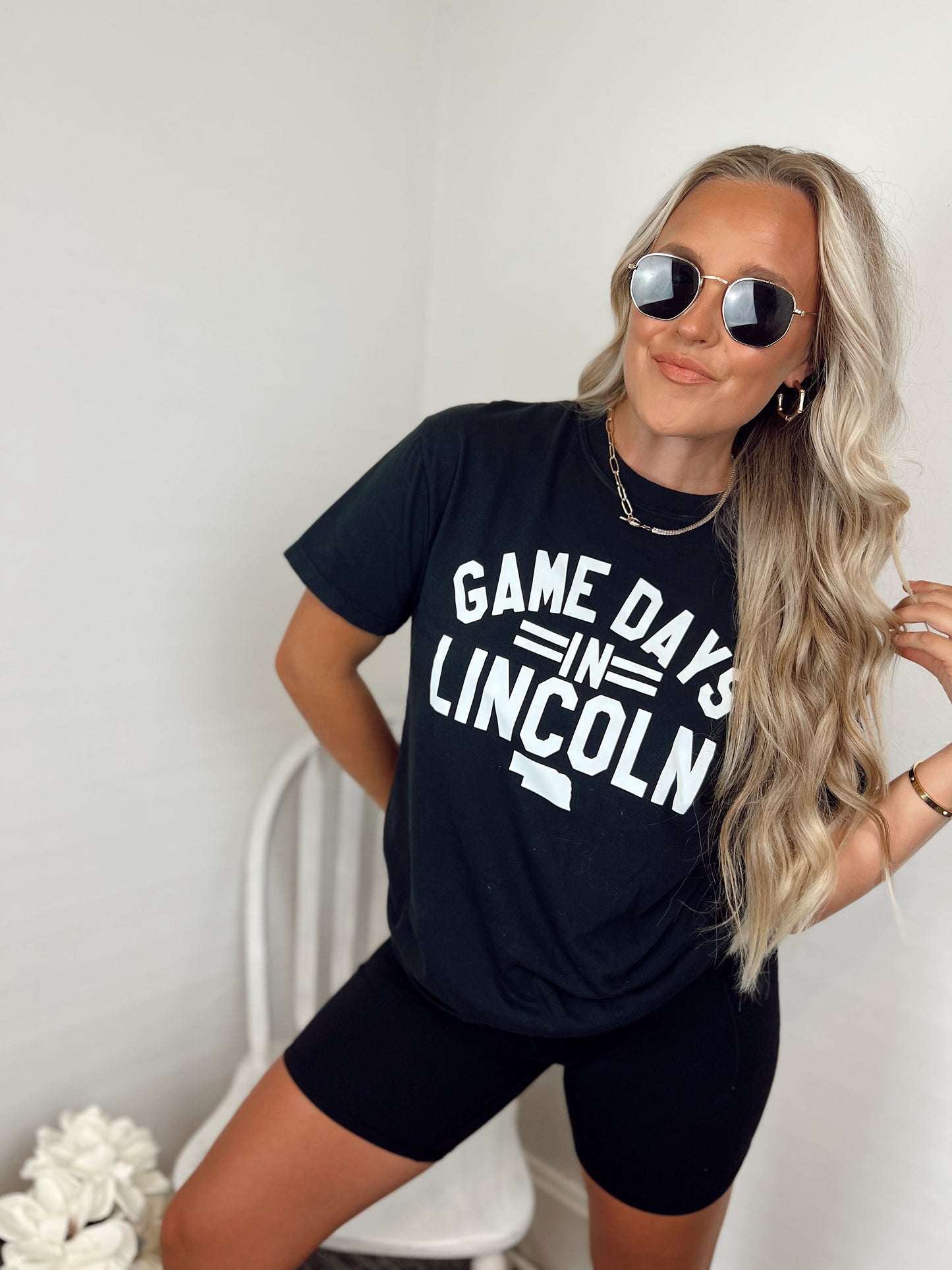 Gamedays in Lincoln Tee - Black
