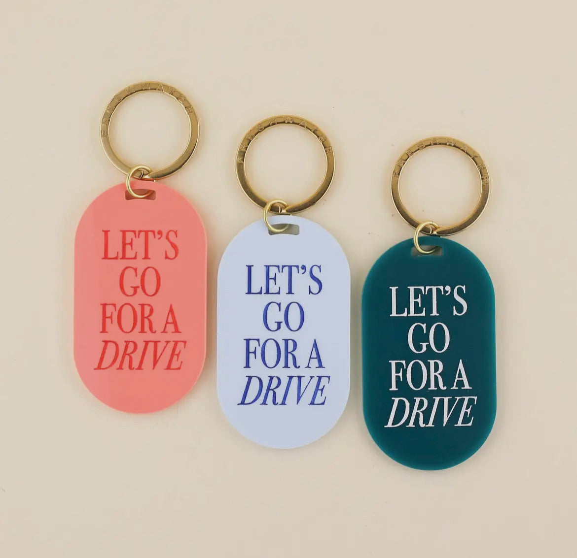 Let’s Go For A Drive Keychain - Sky Blue