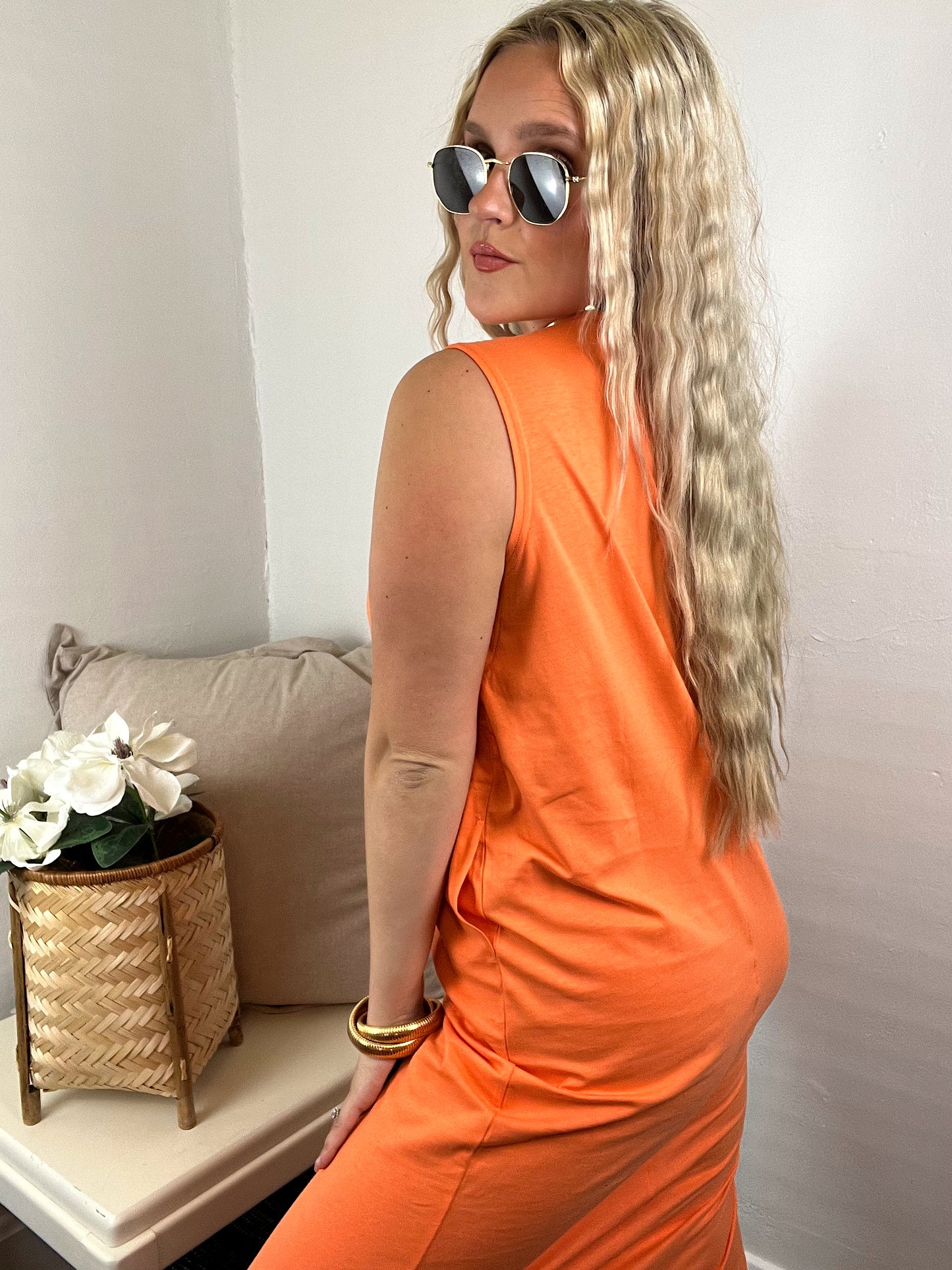 Alina Dress - Sunset Orange