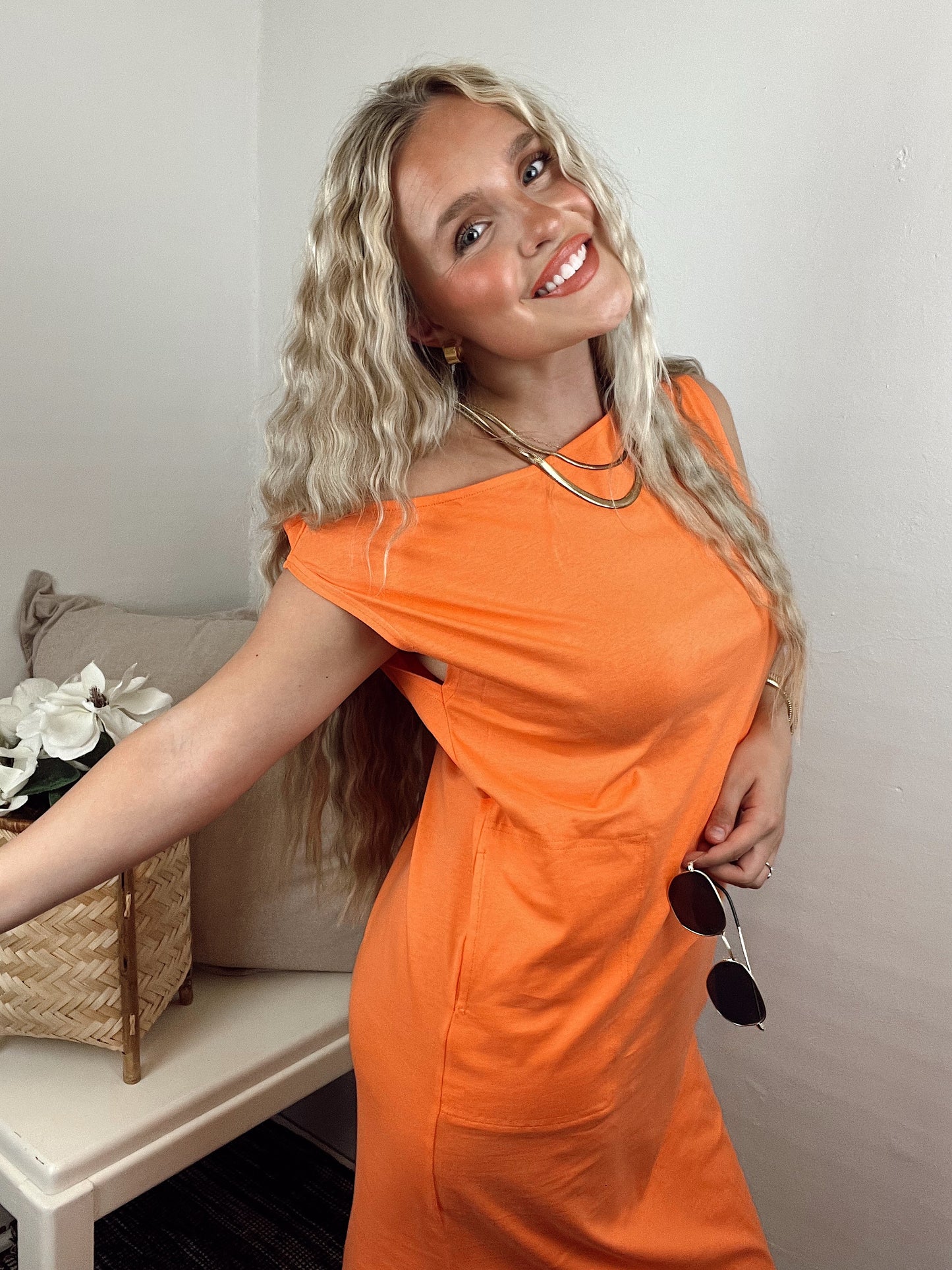 Alina Dress - Sunset Orange