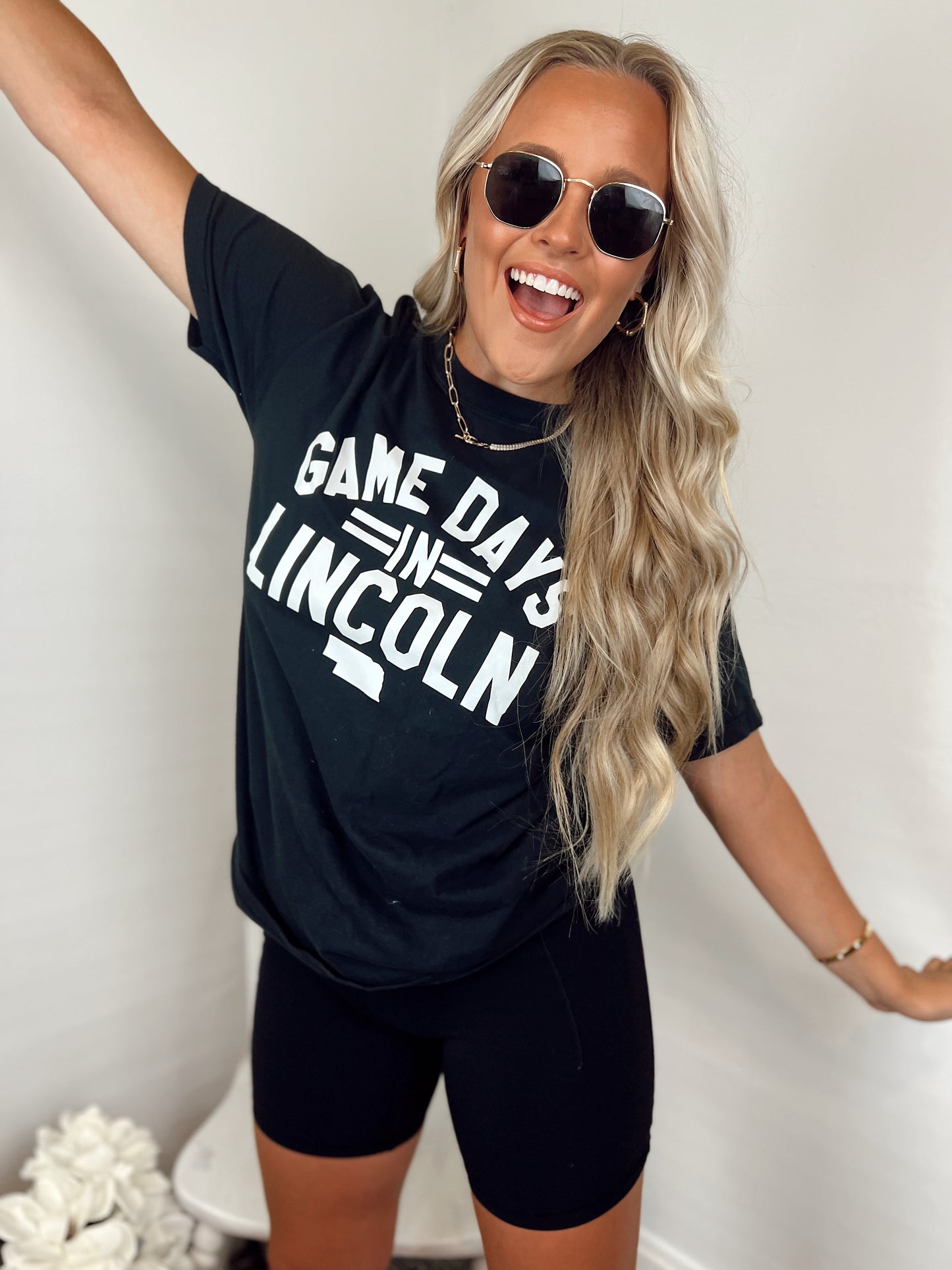 Gamedays in Lincoln Tee - Black
