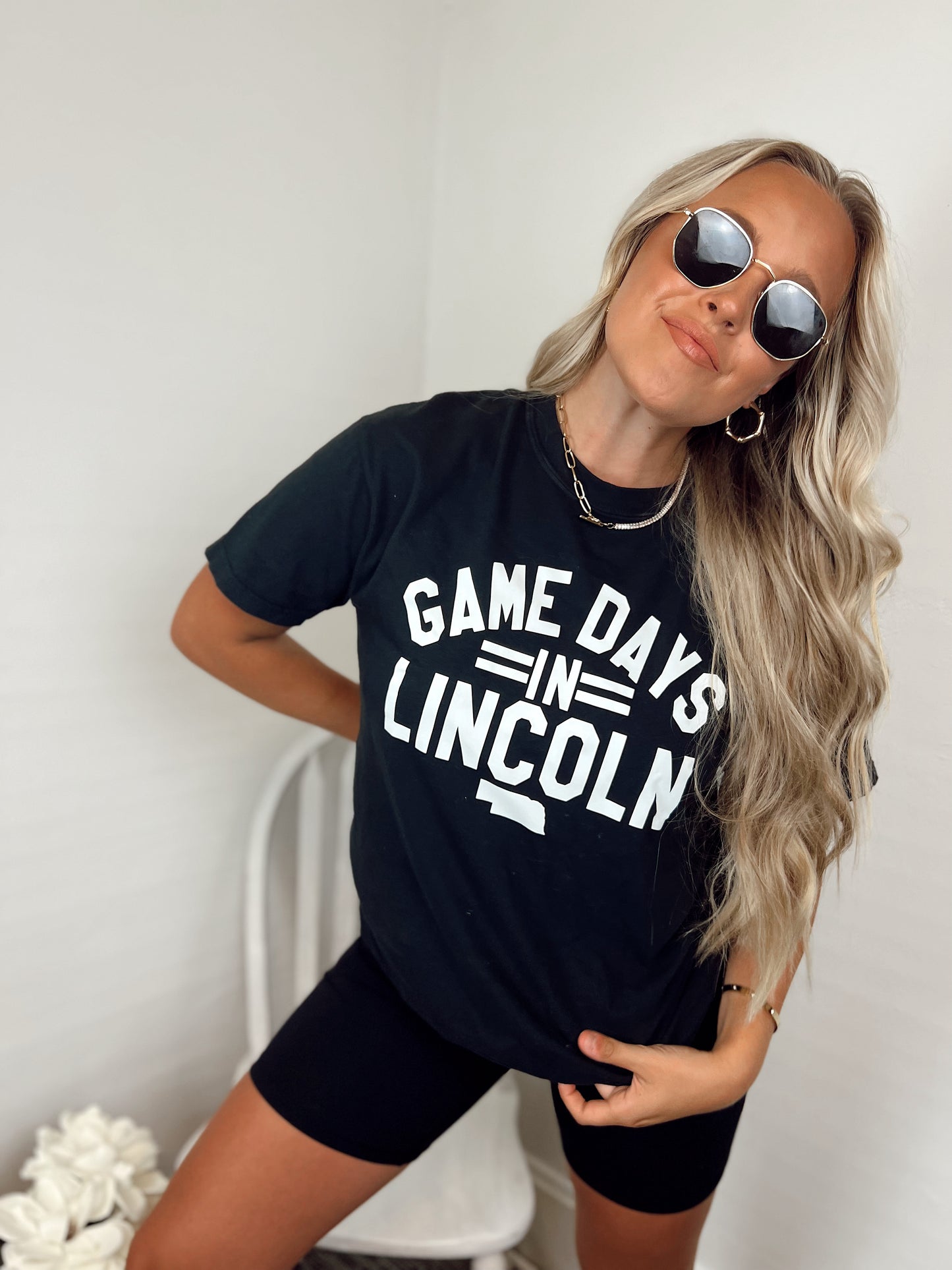 Gamedays in Lincoln Tee - Black