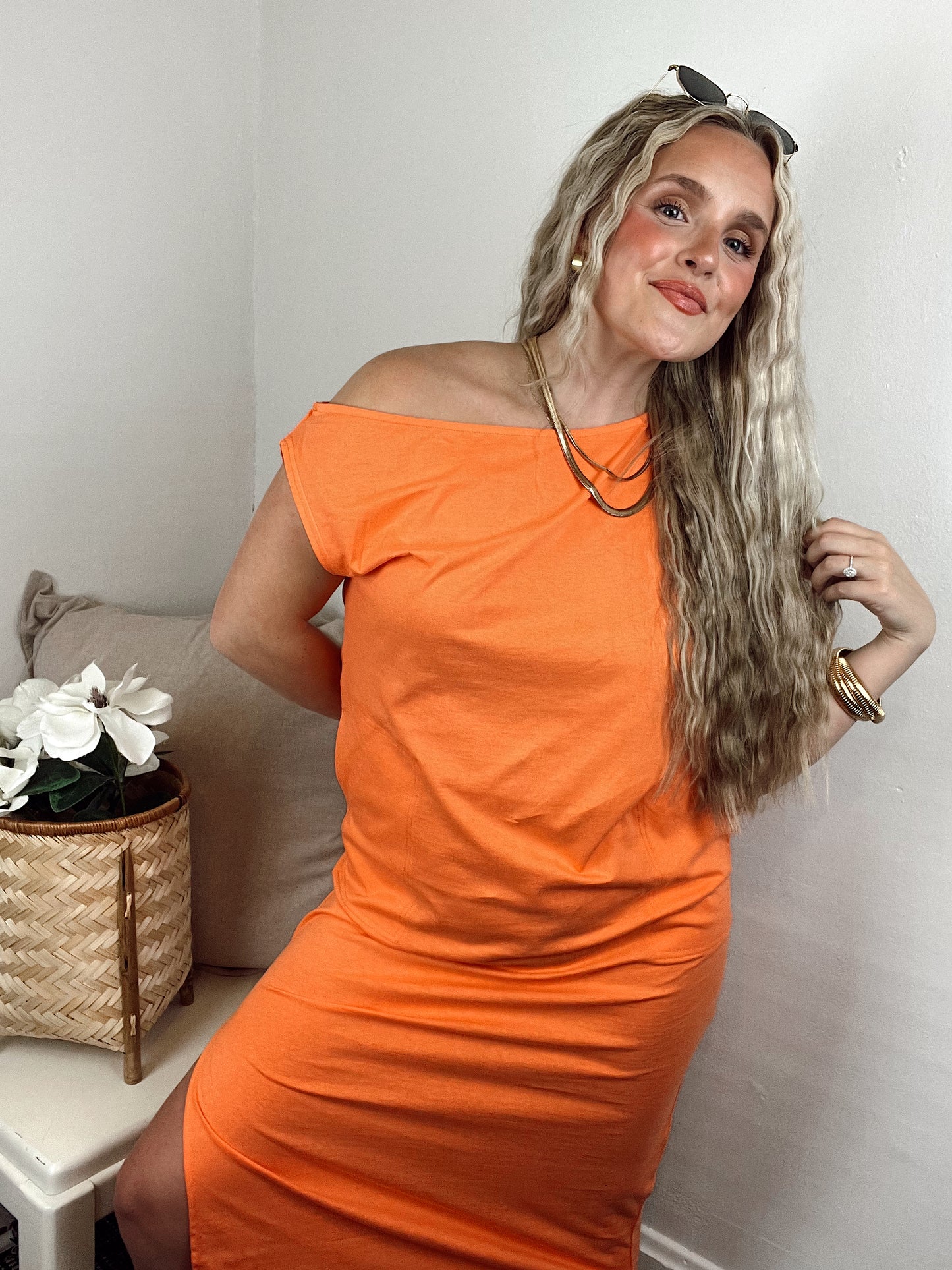 Alina Dress - Sunset Orange