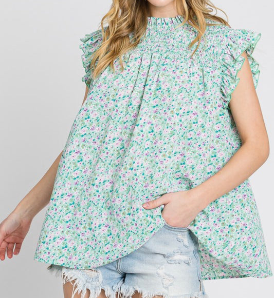 Floral Smocked Blouse