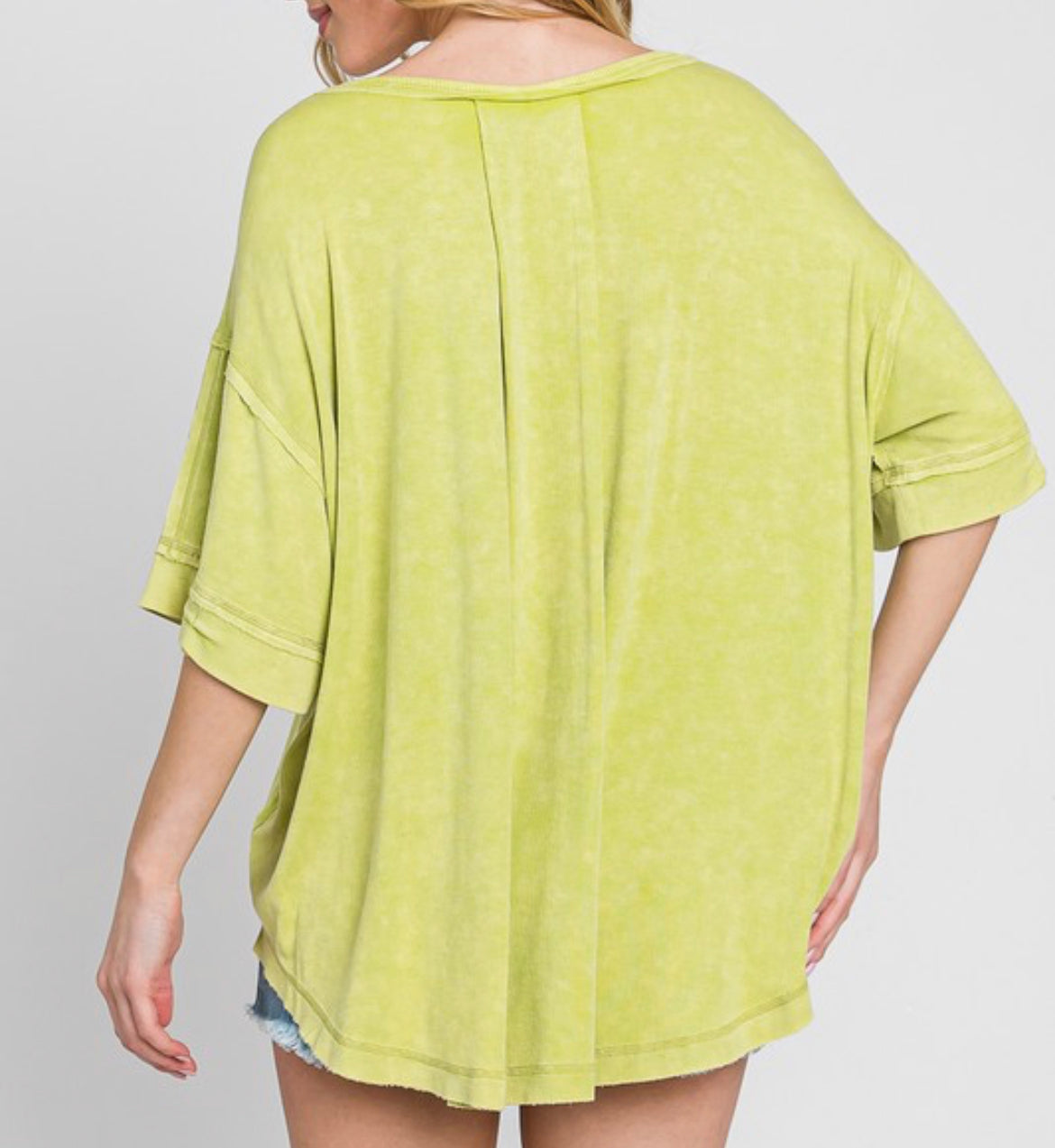 Vintage Lime Oversized Slouchy Top