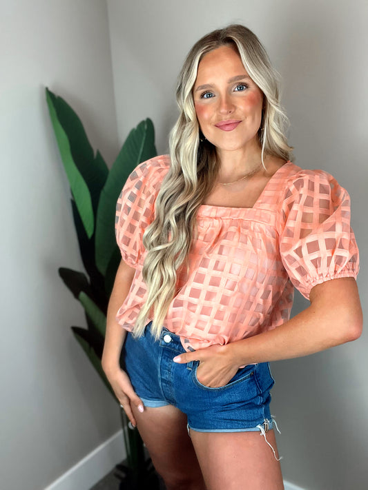 Spring Bliss Babydoll Top - Apricot