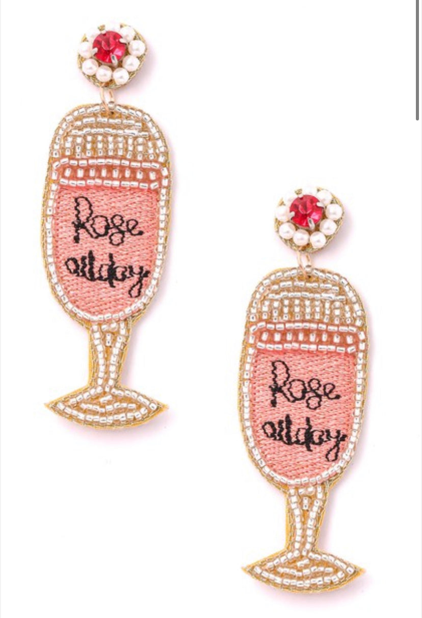 Rose All Day Earrings - Beaded