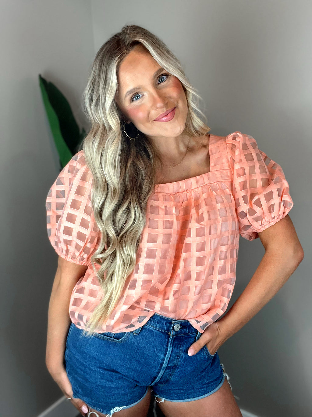 Spring Bliss Babydoll Top - Apricot